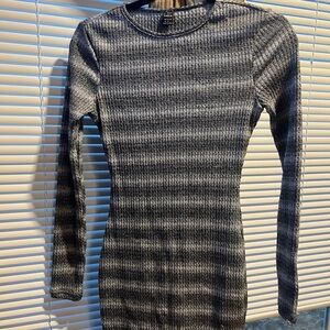 SHEIN Black and Gray Long Sleeve Dress